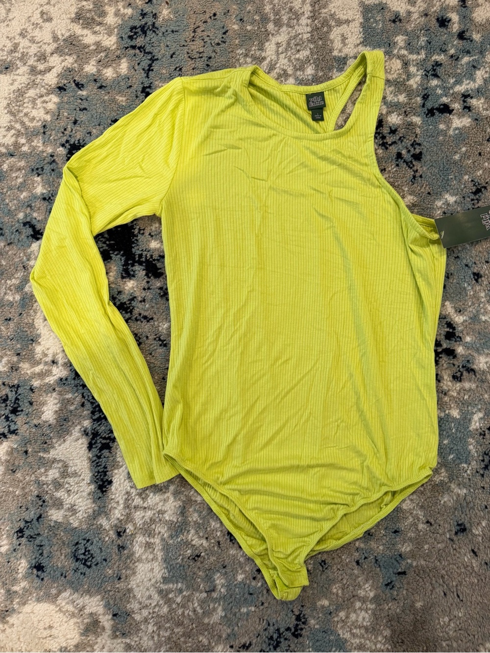 NWT Women’s Lime Green Wild Fable One-Shoulder Long Sleeve Top by - Large